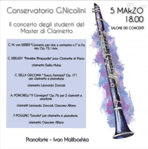 Master di Clarinetto | Conservatorio Nicolini Piacenza