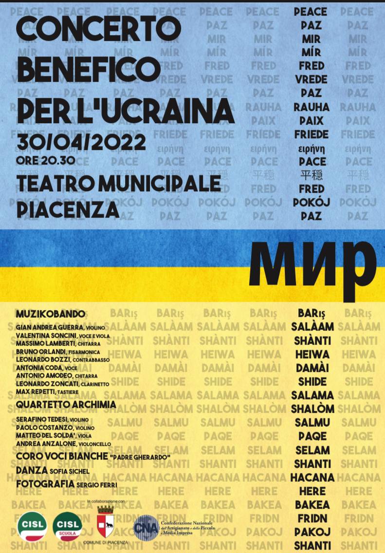 Concerto Benefico per l'Ucraina | Teatro Municipale di Piacenza