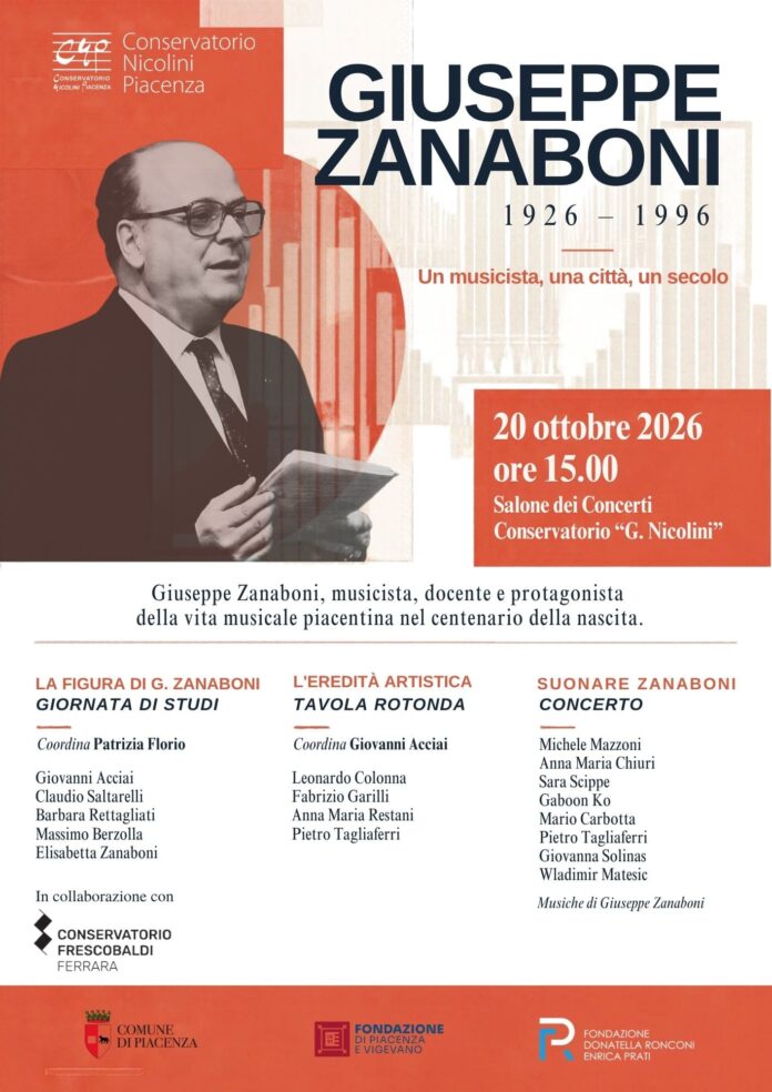 1000244422 Centenario Giuseppe Zanaboni | Conservatorio Nicolini Piacenza: Martedì 20 Ottobre 2026