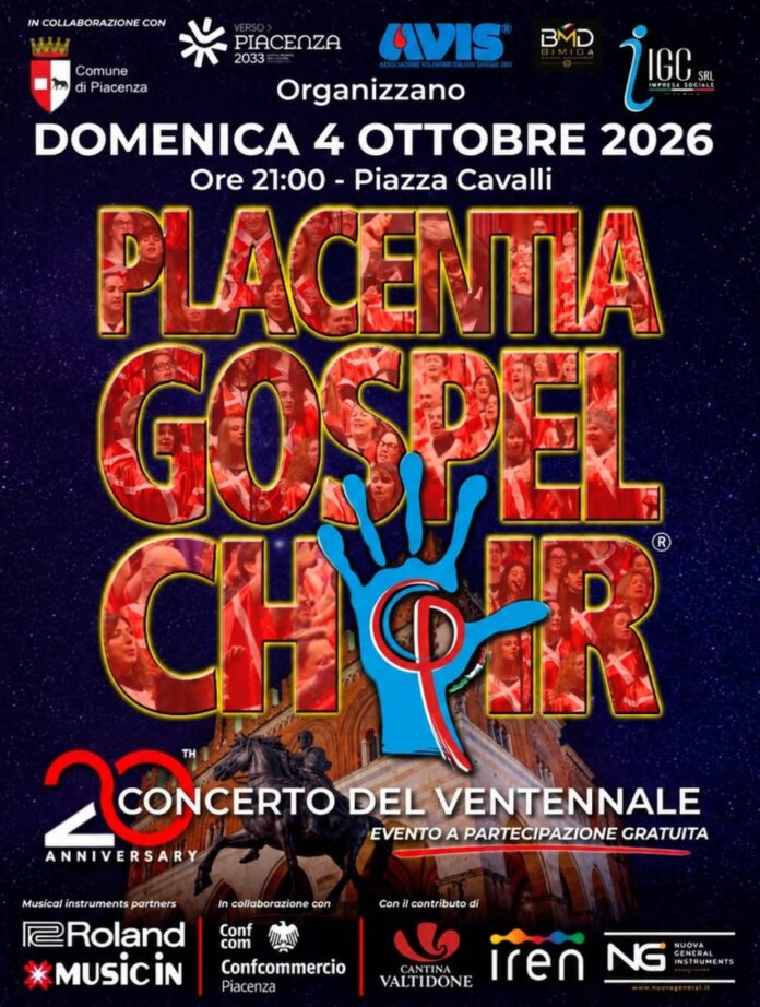 20 Anni per Placentia Gospel Choir | Domenica 04 Ottobre 2026
